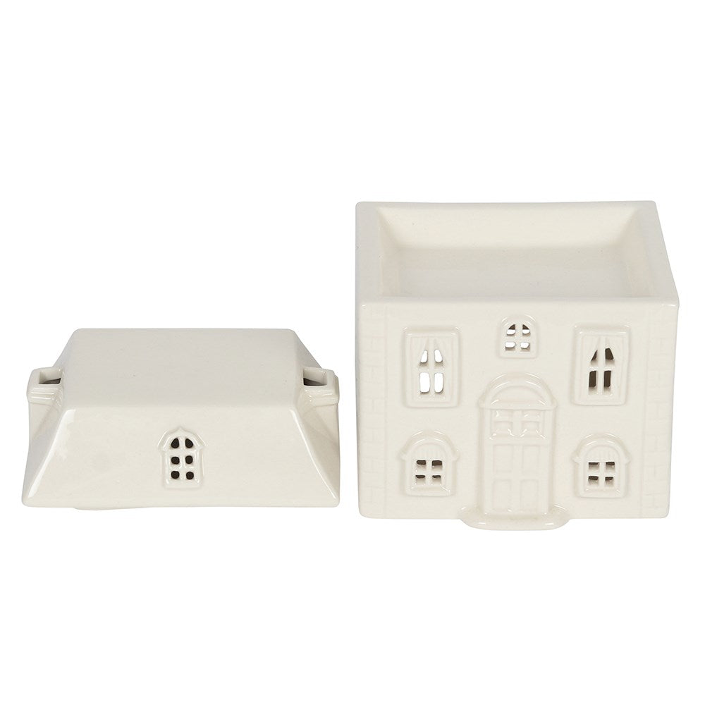 White Ceramic House Wax Burner | Small Gift from WaxElixir