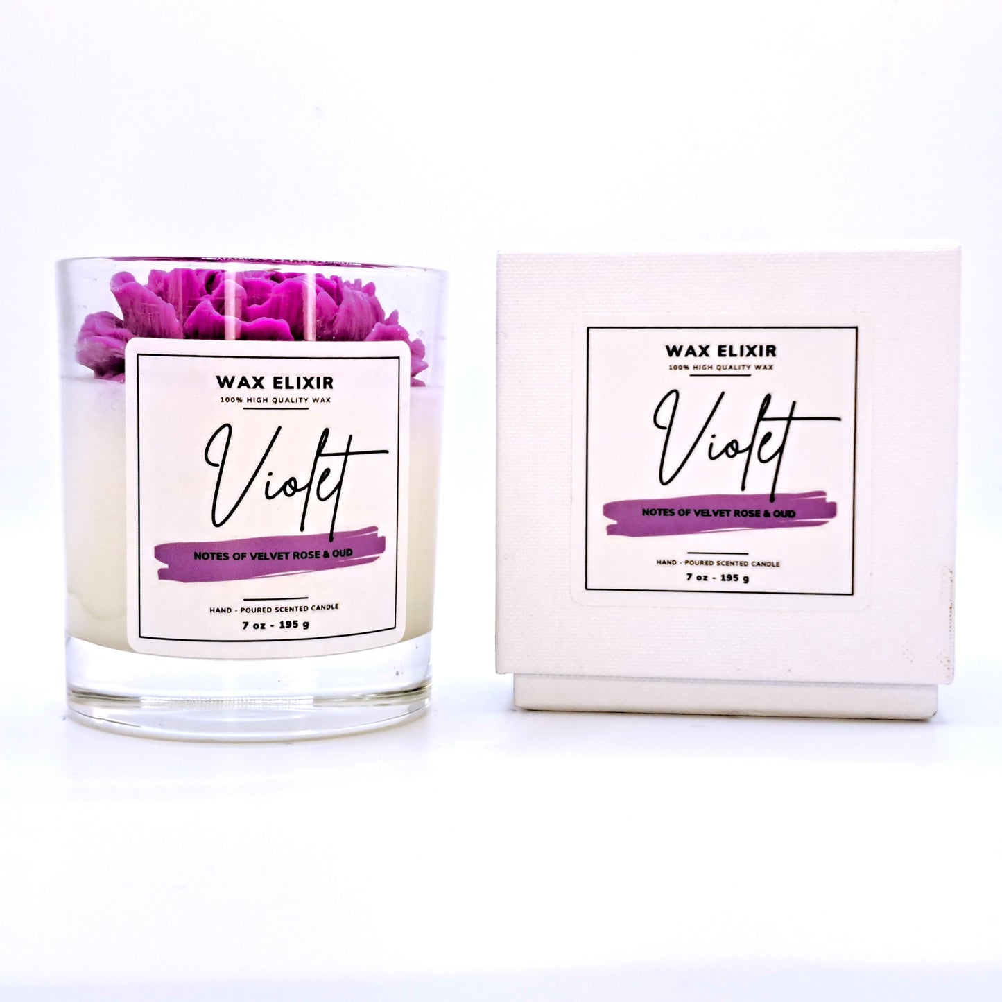 Violet Luxury Scented Flower Candle