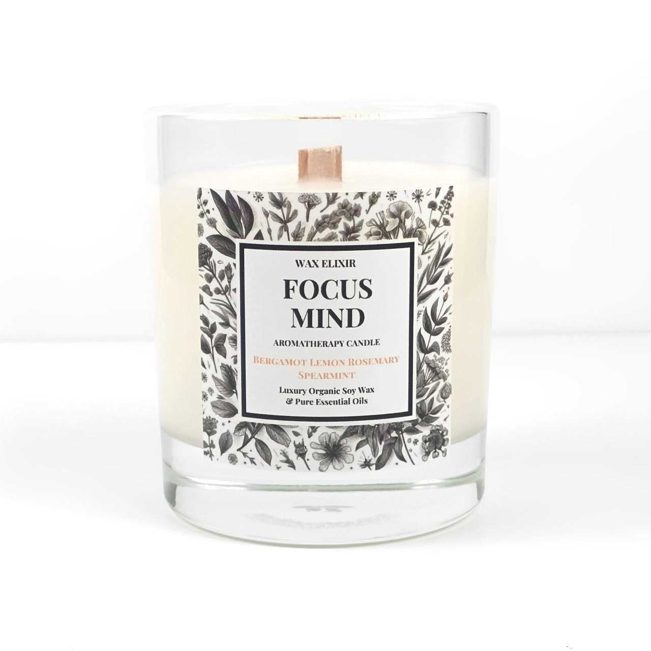 Focus Mind Clarity Ritual Candle • Bergamot • Lemon • Rosemary • Spearmint