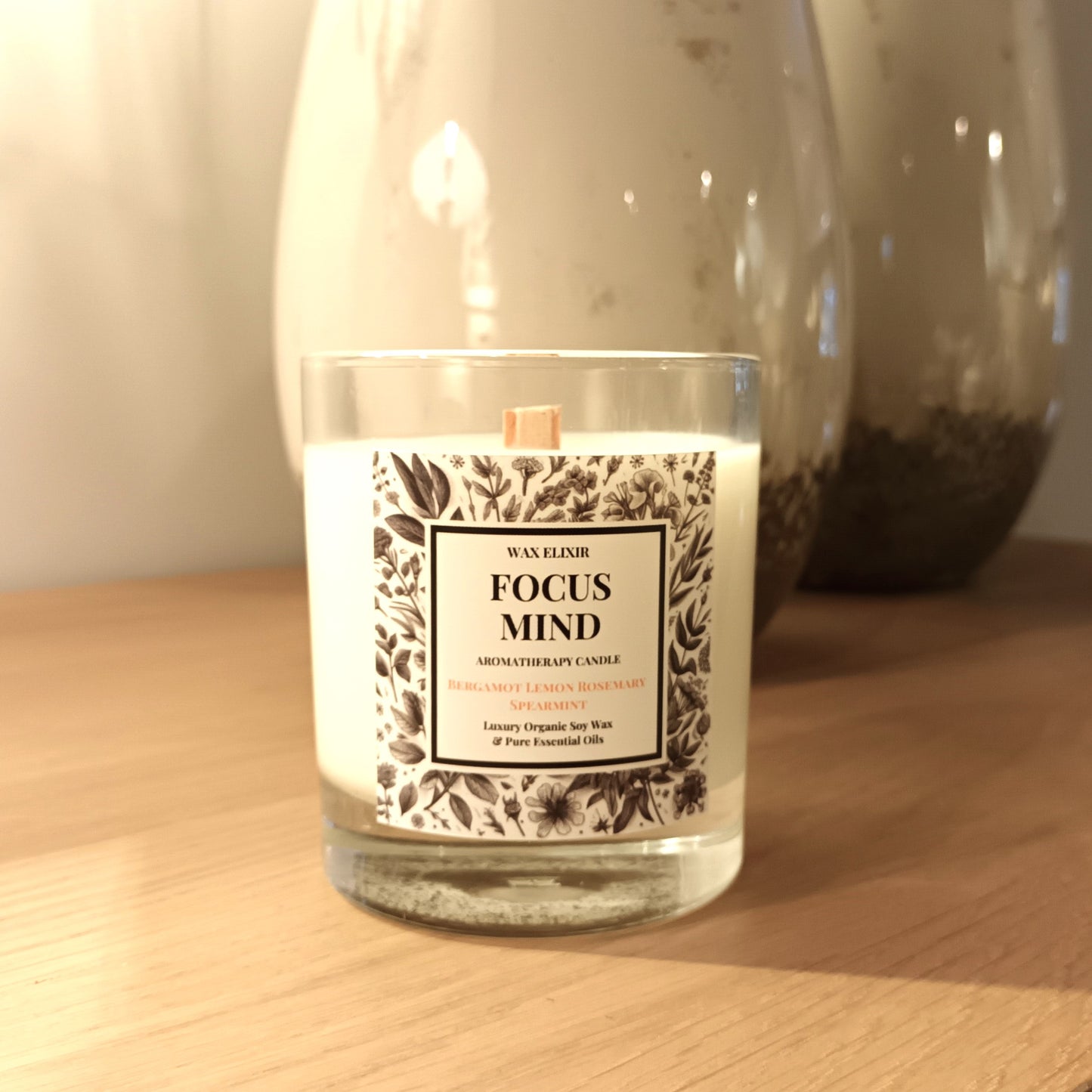Focus Mind Clarity Ritual Candle • Bergamot • Lemon • Rosemary • Spearmint