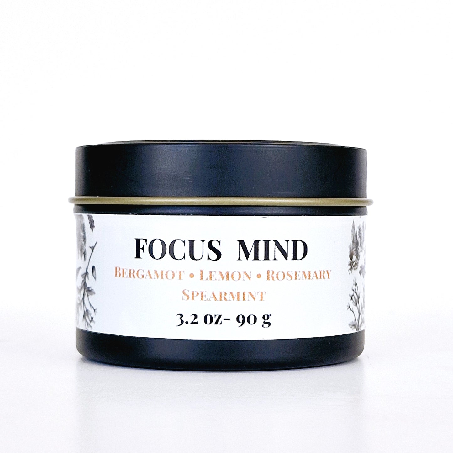 Focus Mind Aromatherapy Tin Candle 90g MEMORY • REFRESHING • ENERGIZING