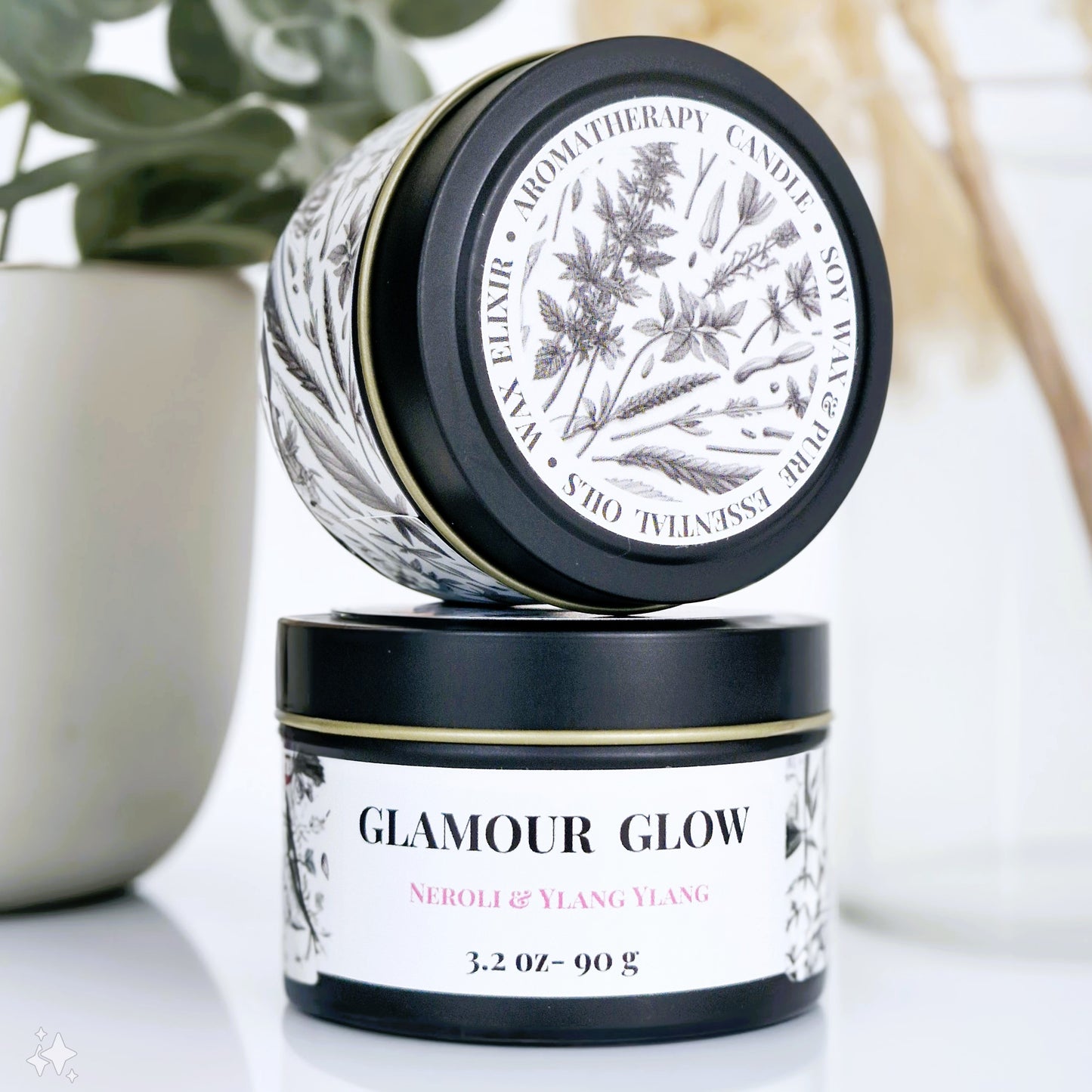 Glamour Glow Aromatherapy Tin Candle 90g RADIANT • HAPPY MOOD • UPLIFTING