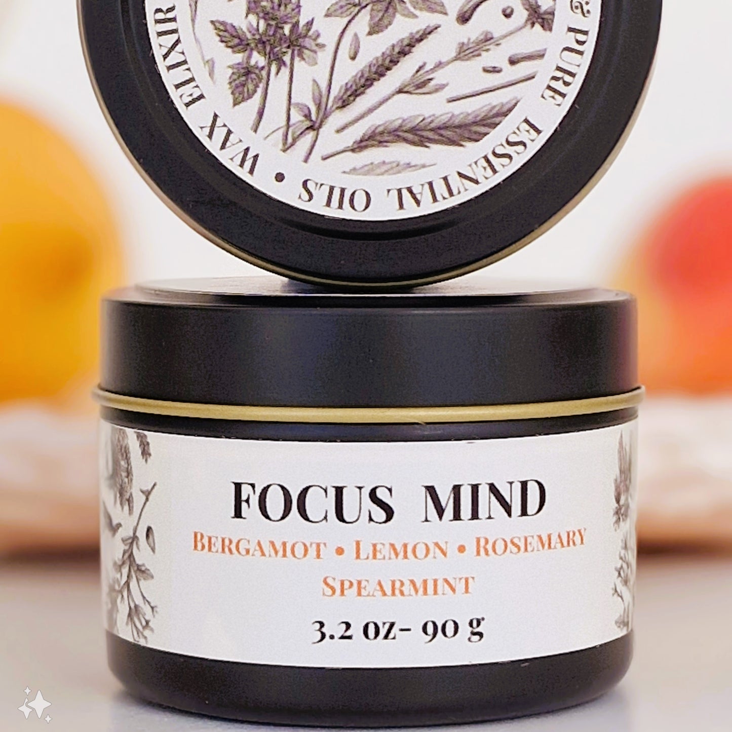 Focus Mind Aromatherapy Tin Candle 90g MEMORY • REFRESHING • ENERGIZING