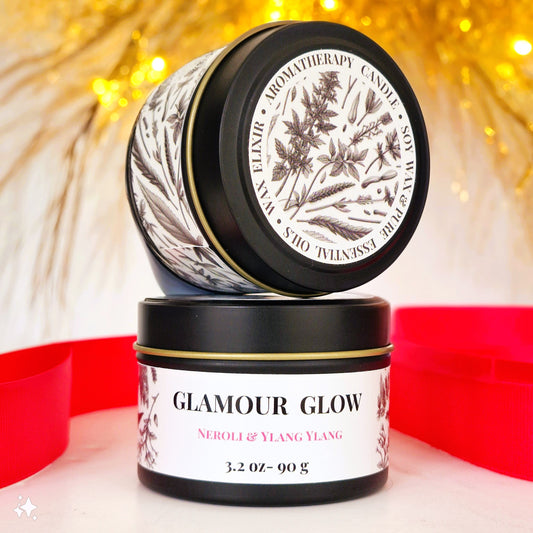 Glamour Glow Aromatherapy Tin Candle 90g RADIANT • HAPPY MOOD • UPLIFTING