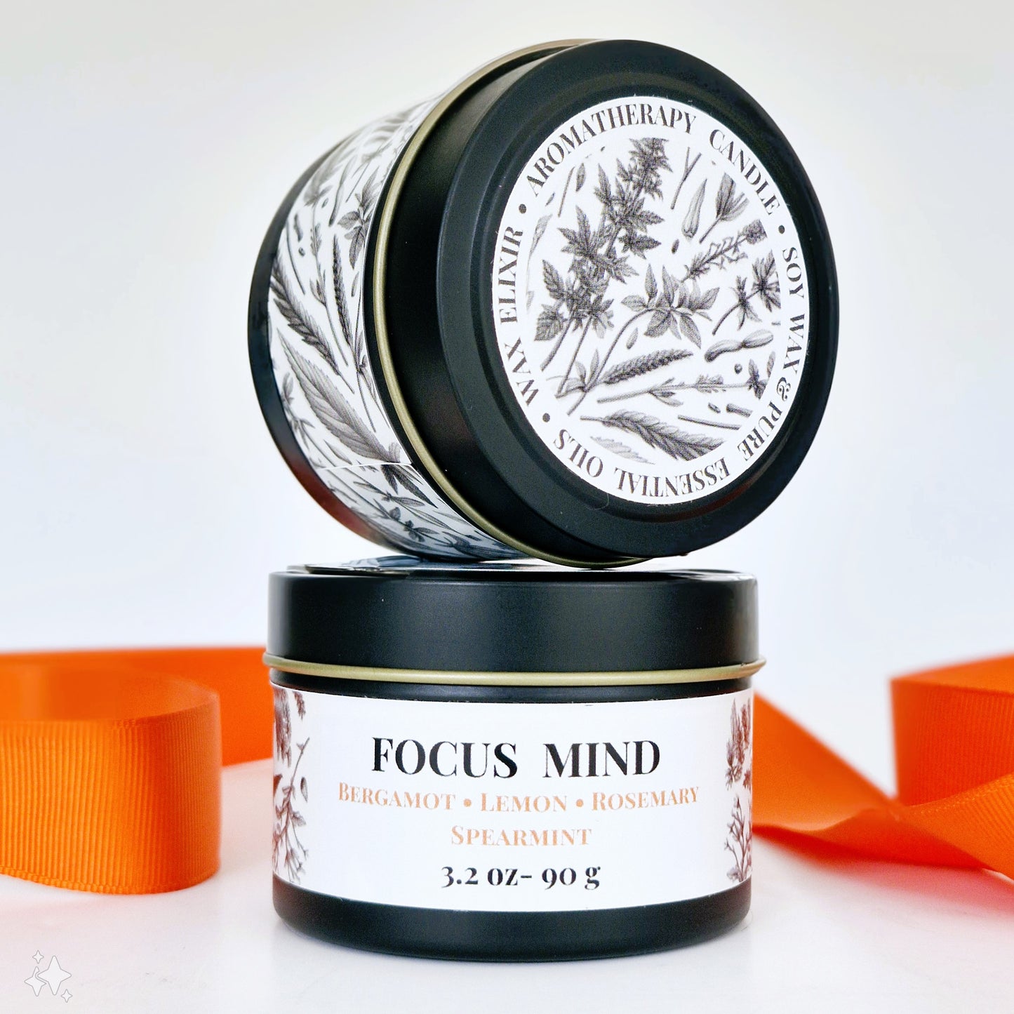 Focus Mind Aromatherapy Tin Candle 90g MEMORY • REFRESHING • ENERGIZING