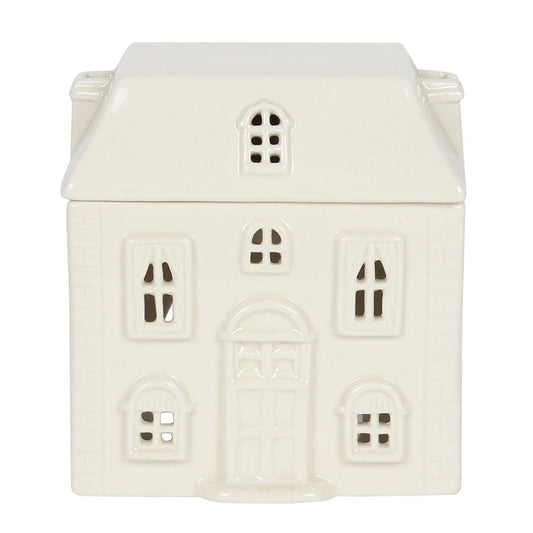 White Ceramic House Wax Burner | Small Gift from WaxElixir