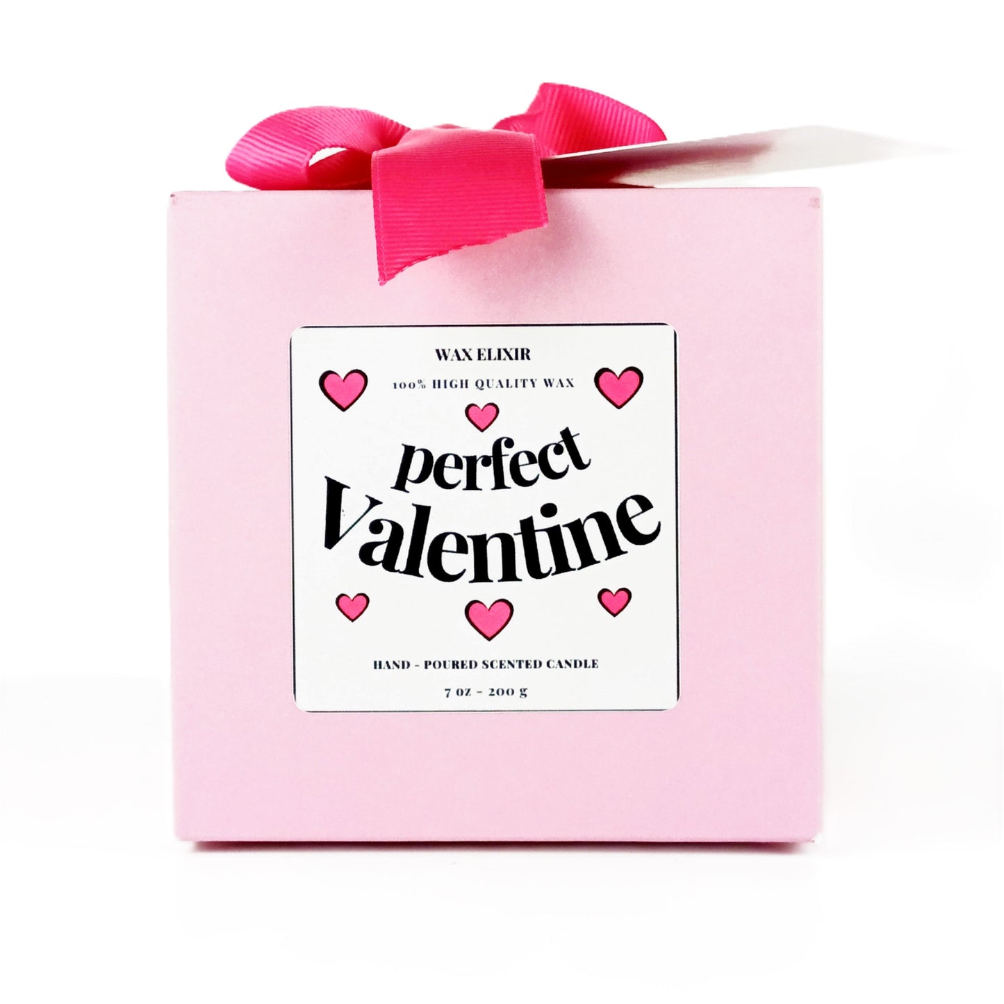 Handmade Soy Wax Valentine’s Day Candle Gift For Her in Blush Pink Gift Pack with Bag & Swing Tag