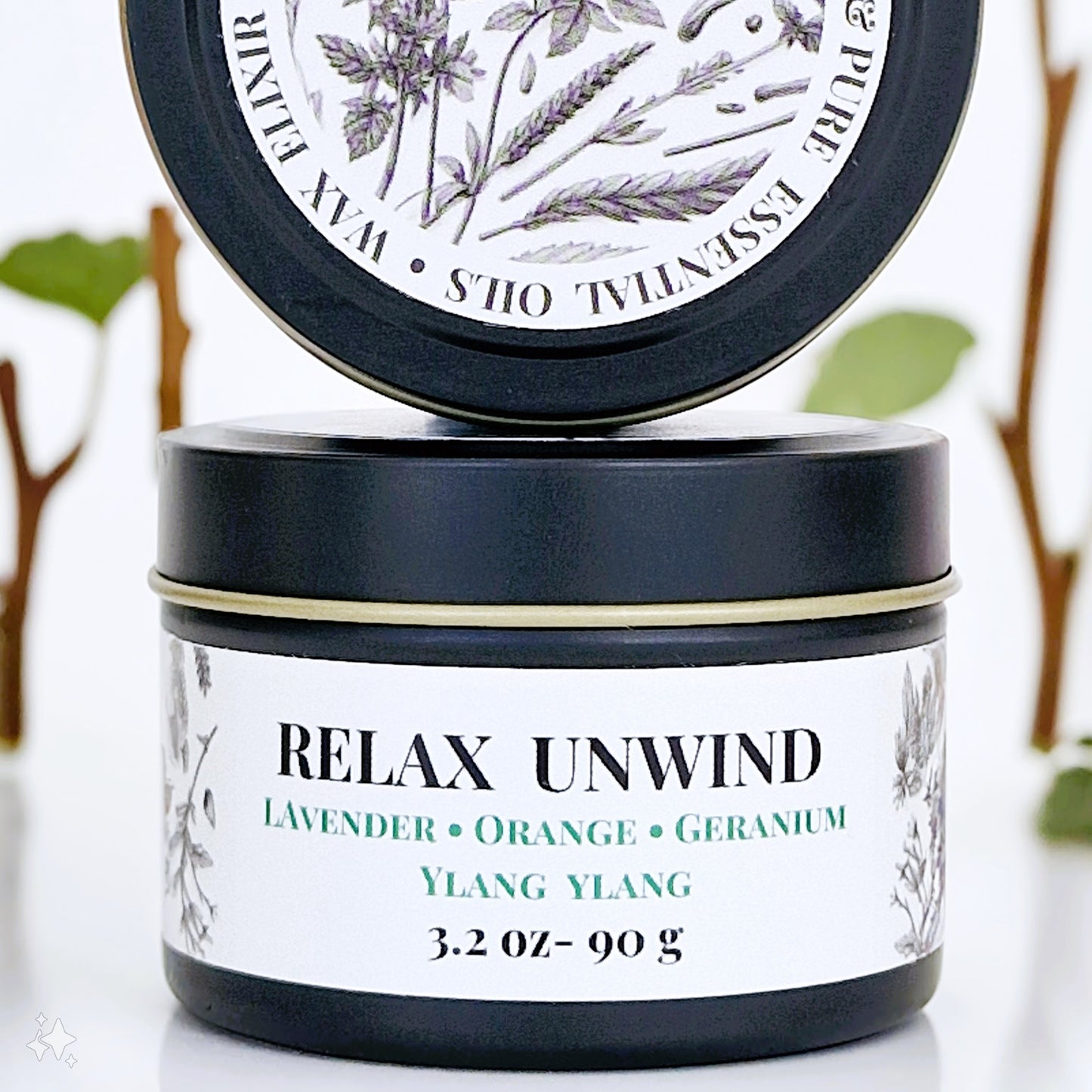 Relax Unwind Aromatherapy Tin Candle 90g CALMING • UPLIFTING • COZY VIBES