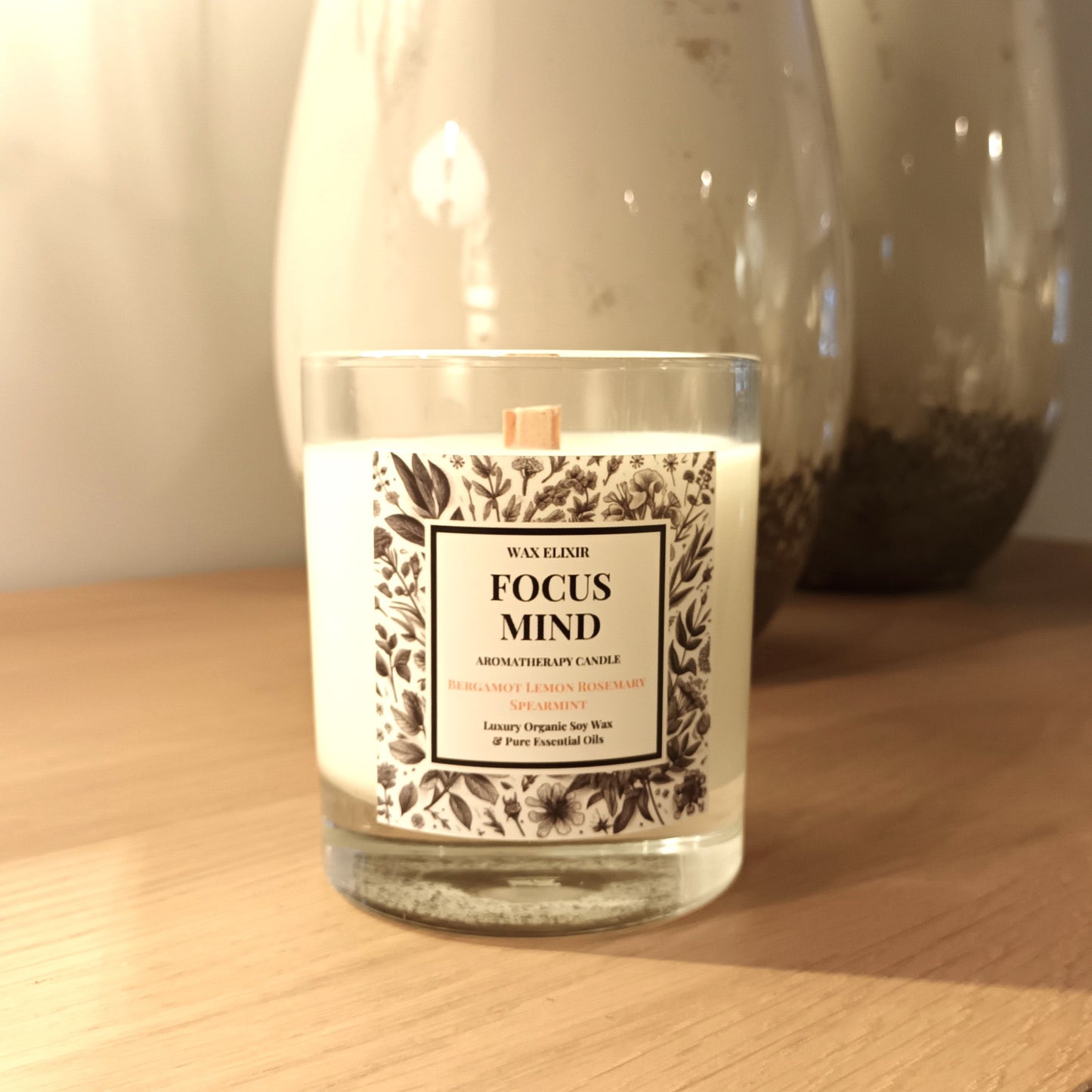 Focus Mind Aromatherapy Candle MEMORY ENHANCE • REFRESHING • ENERGIZING